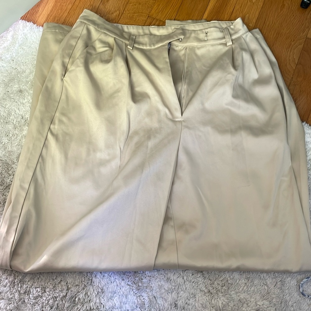 Princess Polly silk champagne pleated pants
